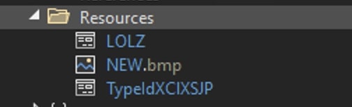 Resources present in the file